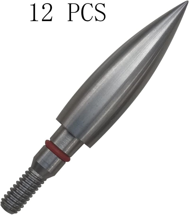 Wdfhudj Stainless Steel Archery Field Points,9/32″ 19/64″ 5/16″ 11/32″ Diameter 100/125/150/175/200/250/300 Grains,Screw in Archery Field Tips(1 Dozen 12PCS) - Image 2